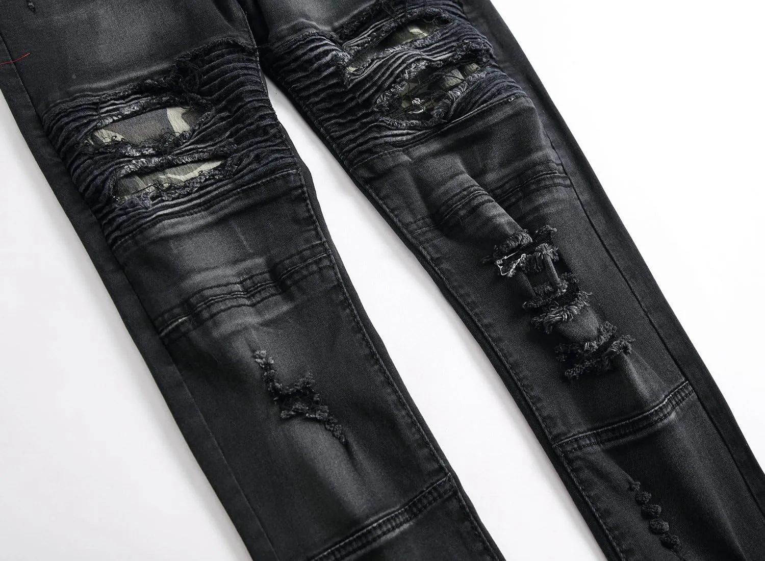 Men's Ripped Skinny Stretch Distressed Destroyed Slim Jeans Denim Pants
