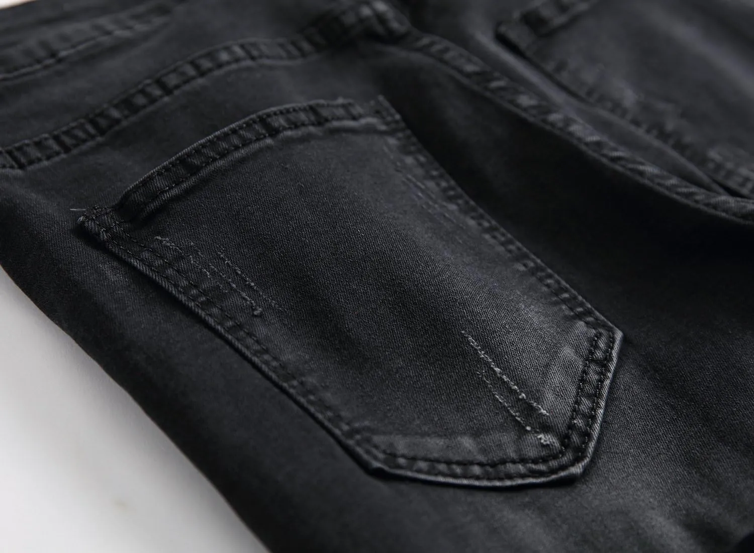 Men's Ripped Skinny Stretch Distressed Destroyed Slim Jeans Denim Pants