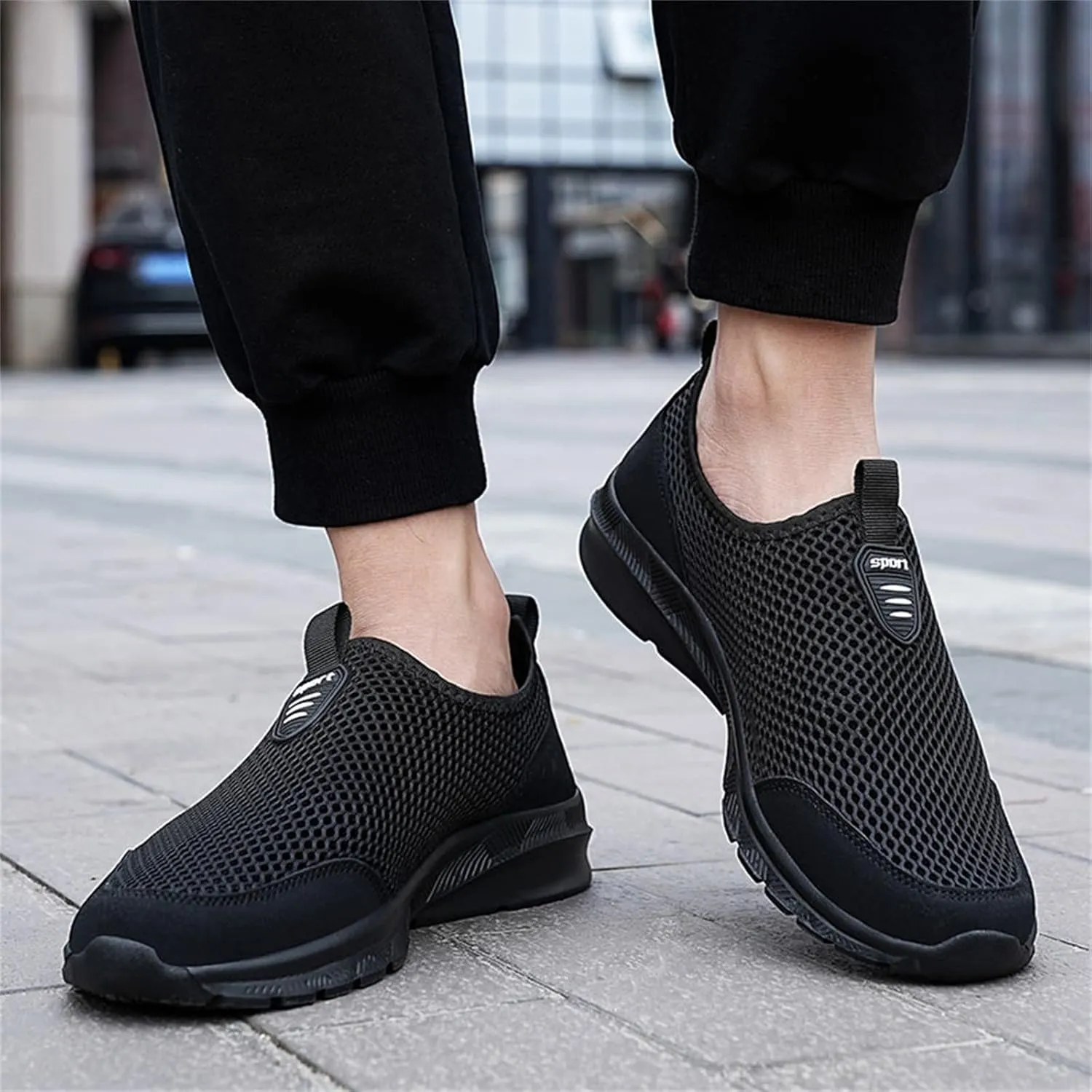 Men's Running Shoes Casual Slip on Walking Tennis Gym Sneakers Lightweight Breathable Mesh Workout Sports Sneakers