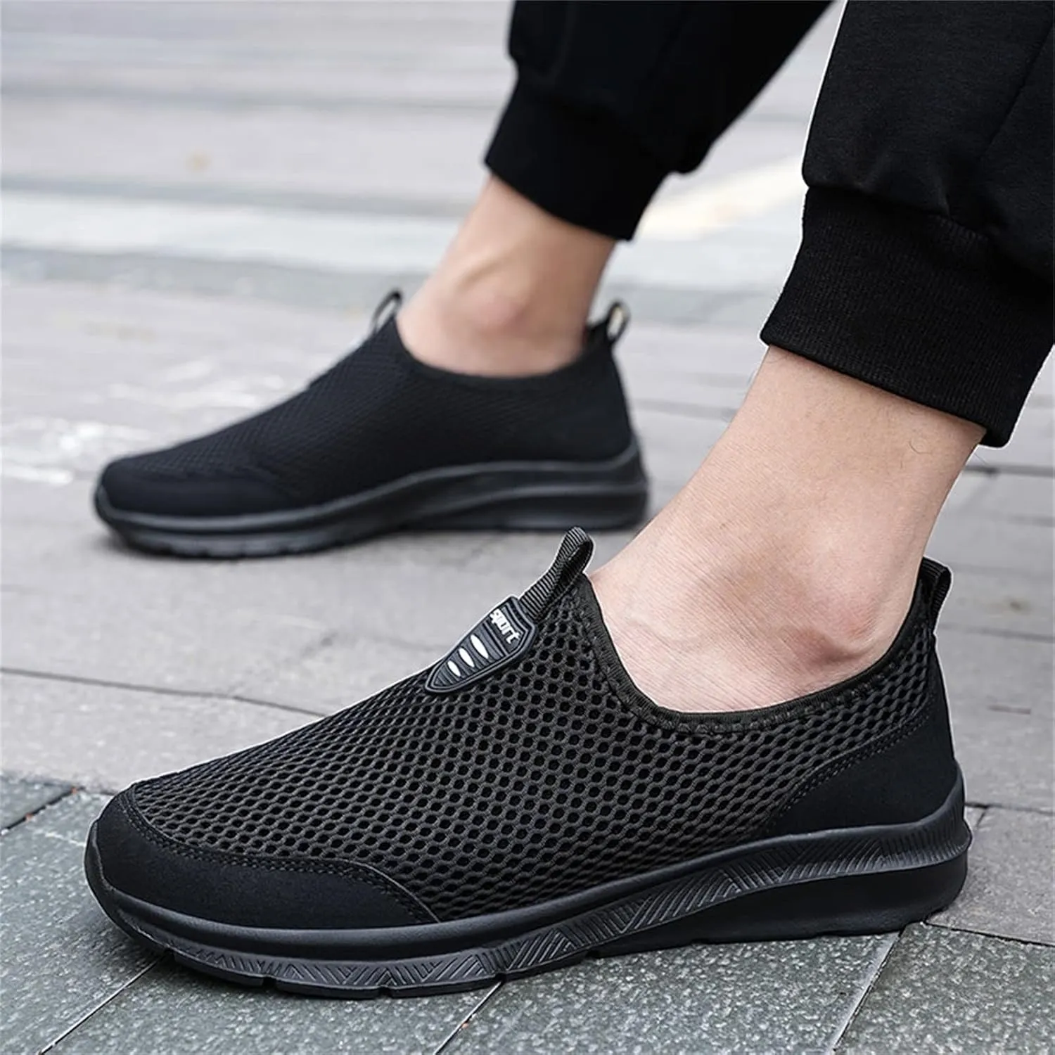 Men's Running Shoes Casual Slip on Walking Tennis Gym Sneakers Lightweight Breathable Mesh Workout Sports Sneakers