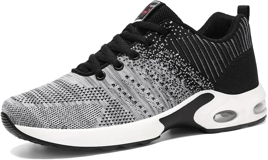 Men's Running Shoes Lightweight Breathable Flying Knitting Lace Up Mesh Walking Comfortable Fashion Casual Sneakers Workout Sports Shoes