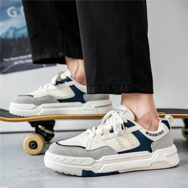 Men's Skateboarding Shoe Platform Fashion Sneakers Lace up Casual Walking Shoes Skate Shoes for Outdoor Comfortable Thick Sole Tennis Walking Shoes