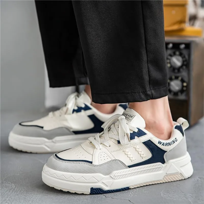 Men's Skateboarding Shoe Platform Fashion Sneakers Lace up Casual Walking Shoes Skate Shoes for Outdoor Comfortable Thick Sole Tennis Walking Shoes