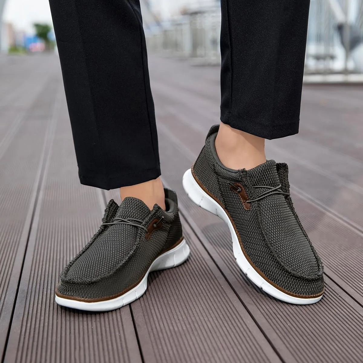 Mens Slip on Loafers Boat Shoes Non Slip Walking Shoes Fashion Sneakers for Men Comfort Lightweight Breathable Casual Office Shoes