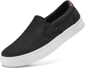 Men's Slip On Loafers Classic Canvas Shoes Casual Comfortable Flat Leisure Vintage Breathable Lightweight Dress Walking Sneakers