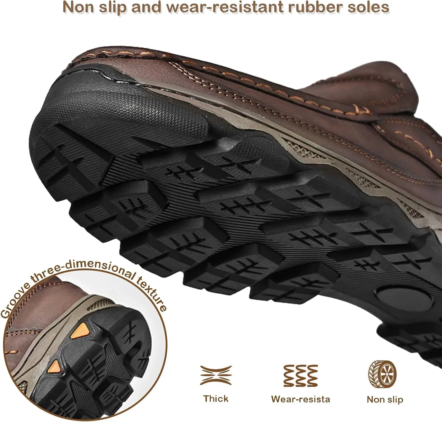 Men's Slip On Loafers, Water-Resistant Lightweight No Laces Moccasins Comfortable Casual Business Dress Hiking Shoes for Wedding Walking