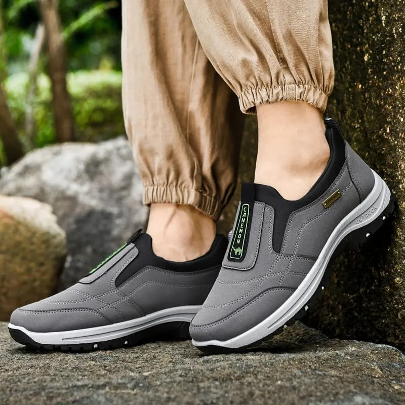 Men's Slip-On Walking Shoes, Lightweight Comfort Breathable Loafers Non-Slip Hiking Shoes