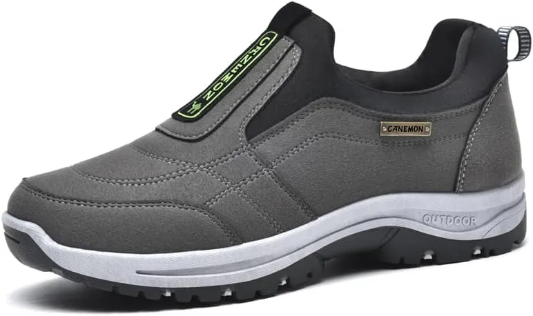 Men's Slip-On Walking Shoes, Lightweight Comfort Breathable Loafers Non-Slip Hiking Shoes