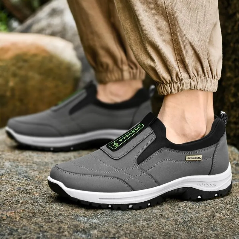 Men's Slip-On Walking Shoes, Lightweight Comfort Breathable Loafers Non-Slip Hiking Shoes