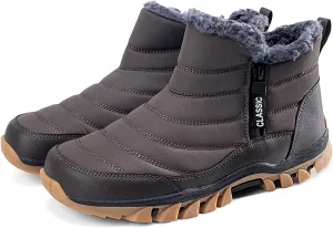 Men's Snow Boots Lightweight Waterproof Winter Boots Fur Lined Anti-slip Cold Weather Shoes Winter Trekking Warm Ankle Boots