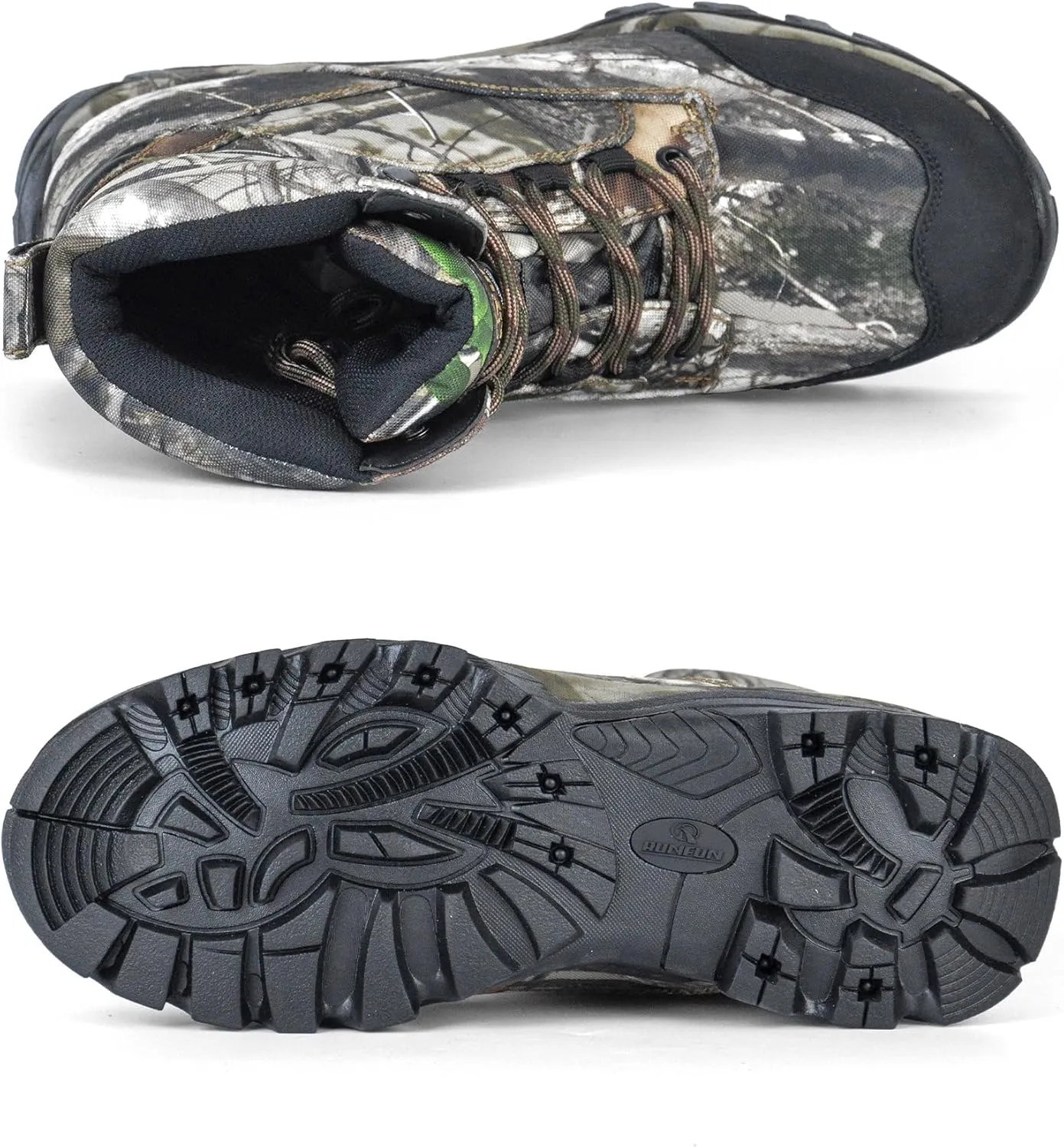 Men's Waterproof Hunting Boots 8 Inch Lightweight Camo Insulated Tactical Work Boot, 400g Thinsulate