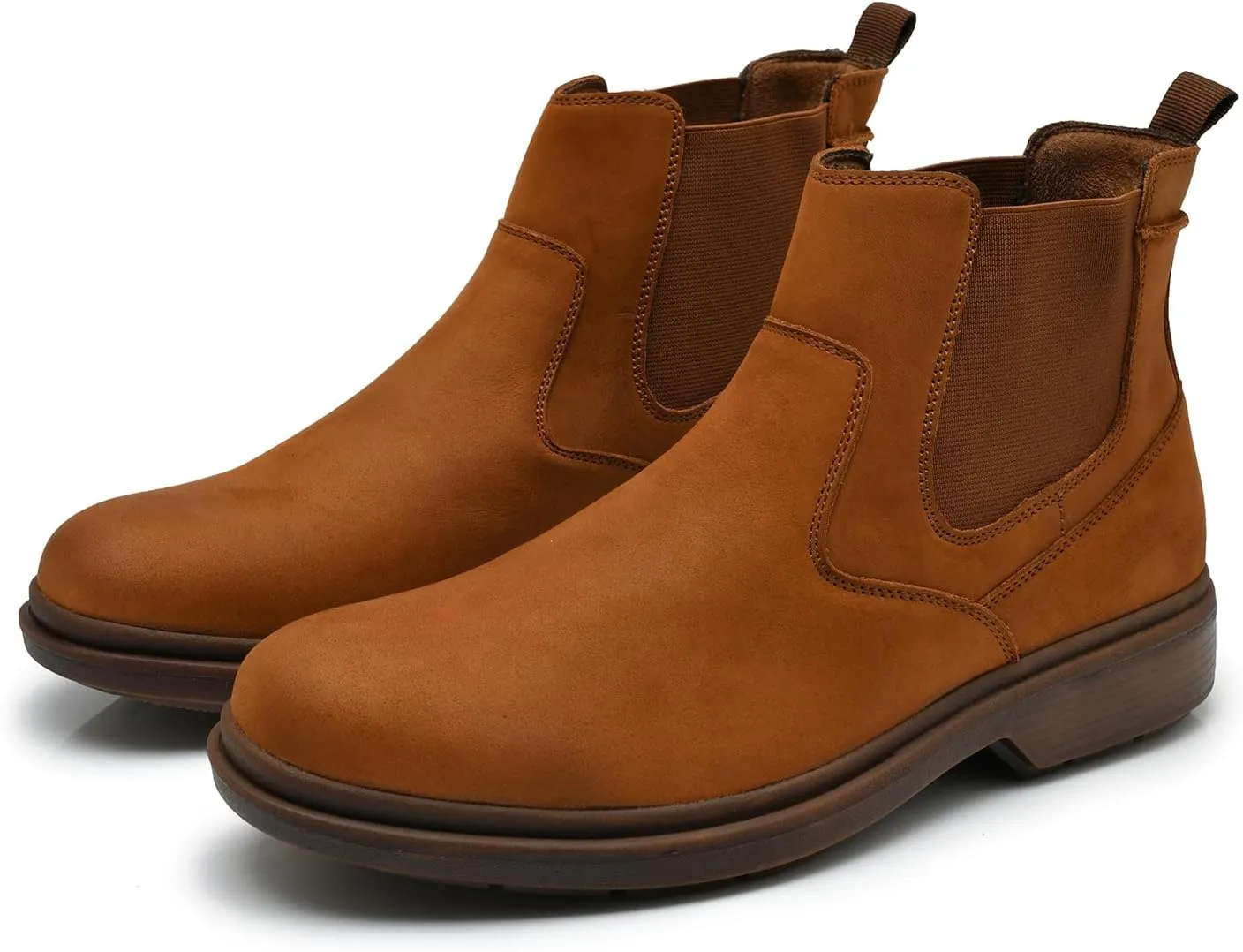 Men's Western Chelsea Cowboy Boots Square Toe, All-Weather Slip-On Work & Casual Boots for Ultimate Comfort & Durability
