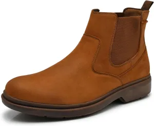Men's Western Chelsea Cowboy Boots Square Toe, All-Weather Slip-On Work & Casual Boots for Ultimate Comfort & Durability