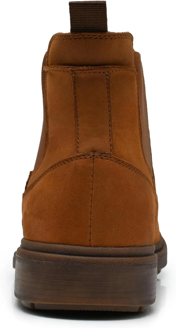 Men's Western Chelsea Cowboy Boots Square Toe, All-Weather Slip-On Work & Casual Boots for Ultimate Comfort & Durability