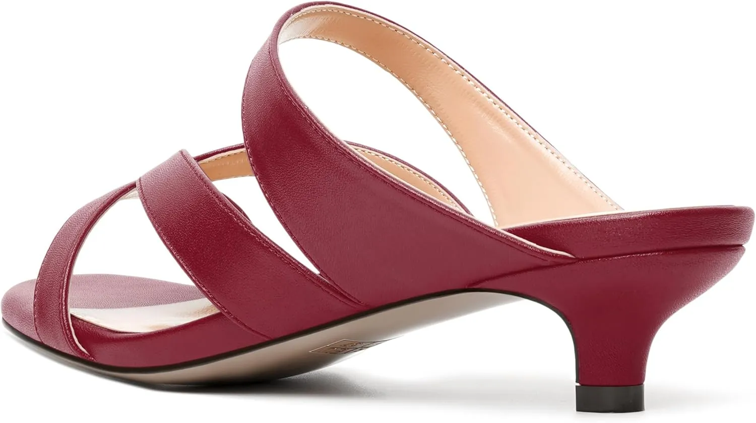 MERRORI Womens Matte Casual Open Toe Slip On Evening Slingback Kitten Low Heel Heeled Sandals 1.5 Inch