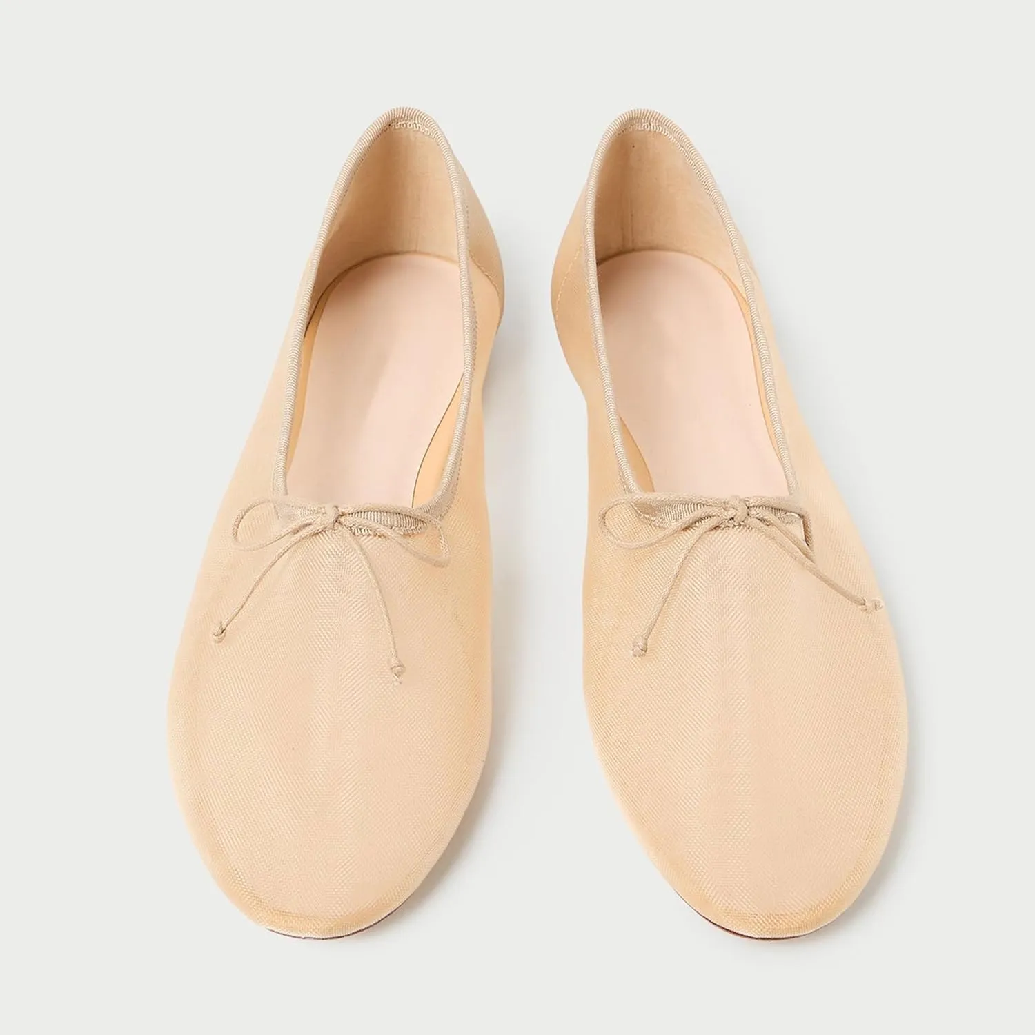 Mesh Ballet Flats for Women Elegant Bows Round Head Design Comfortable and Breathable Shoes Perfect for Weddings