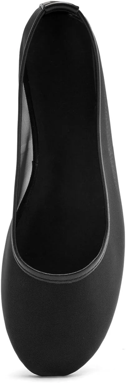 Mesh Ballet Flats Shoes for Women Slip On Round Toe Ballerina Shoes Comfortable