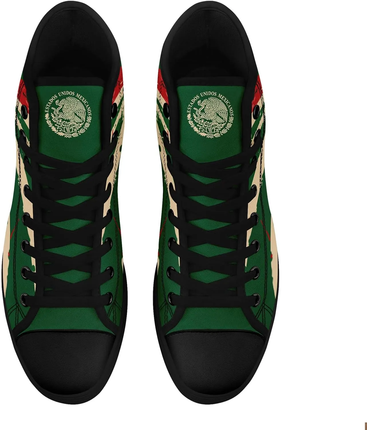 Mexico Flag High-Top Canvas Shoes for Men Women Unisex Stylish Breathable Skull Sneakers Gift Fashion Flat Footwear