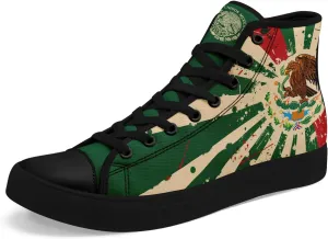 Mexico Flag High-Top Canvas Shoes for Men Women Unisex Stylish Breathable Skull Sneakers Gift Fashion Flat Footwear