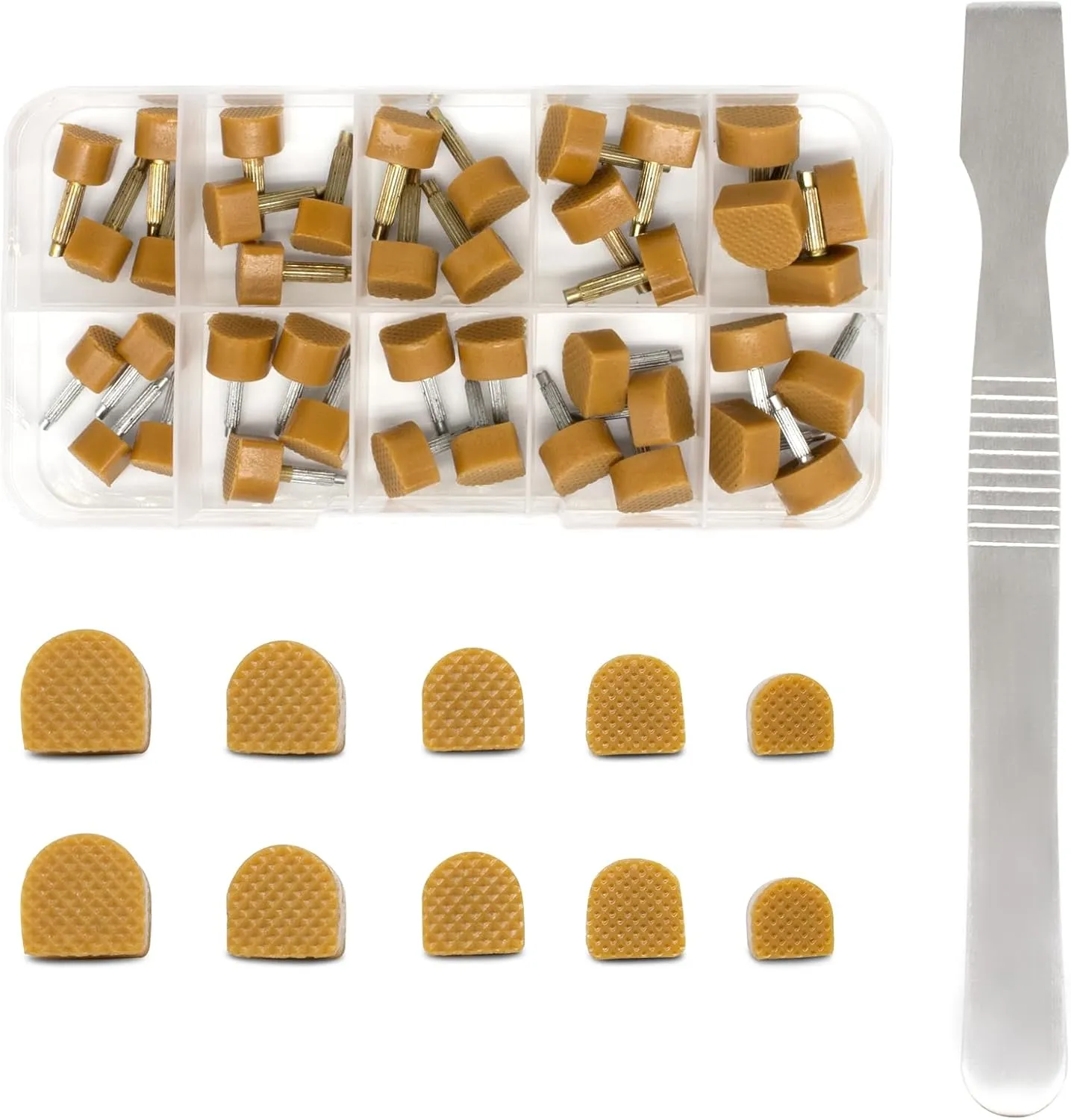 MHBH High Heels Tips Replacement Shoes Repair Caps, 20 Pairs Shoe Heel Repair, U Shape Heel Caps Shoe Heel Repair Kit for Women's Shoes with 1 pry Nail Iron Sheet, 5 Sizes, 8,/9/10/11/12mm (Beige)