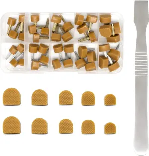MHBH High Heels Tips Replacement Shoes Repair Caps, 20 Pairs Shoe Heel Repair, U Shape Heel Caps Shoe Heel Repair Kit for Women's Shoes with 1 pry Nail Iron Sheet, 5 Sizes, 8,/9/10/11/12mm (Beige)