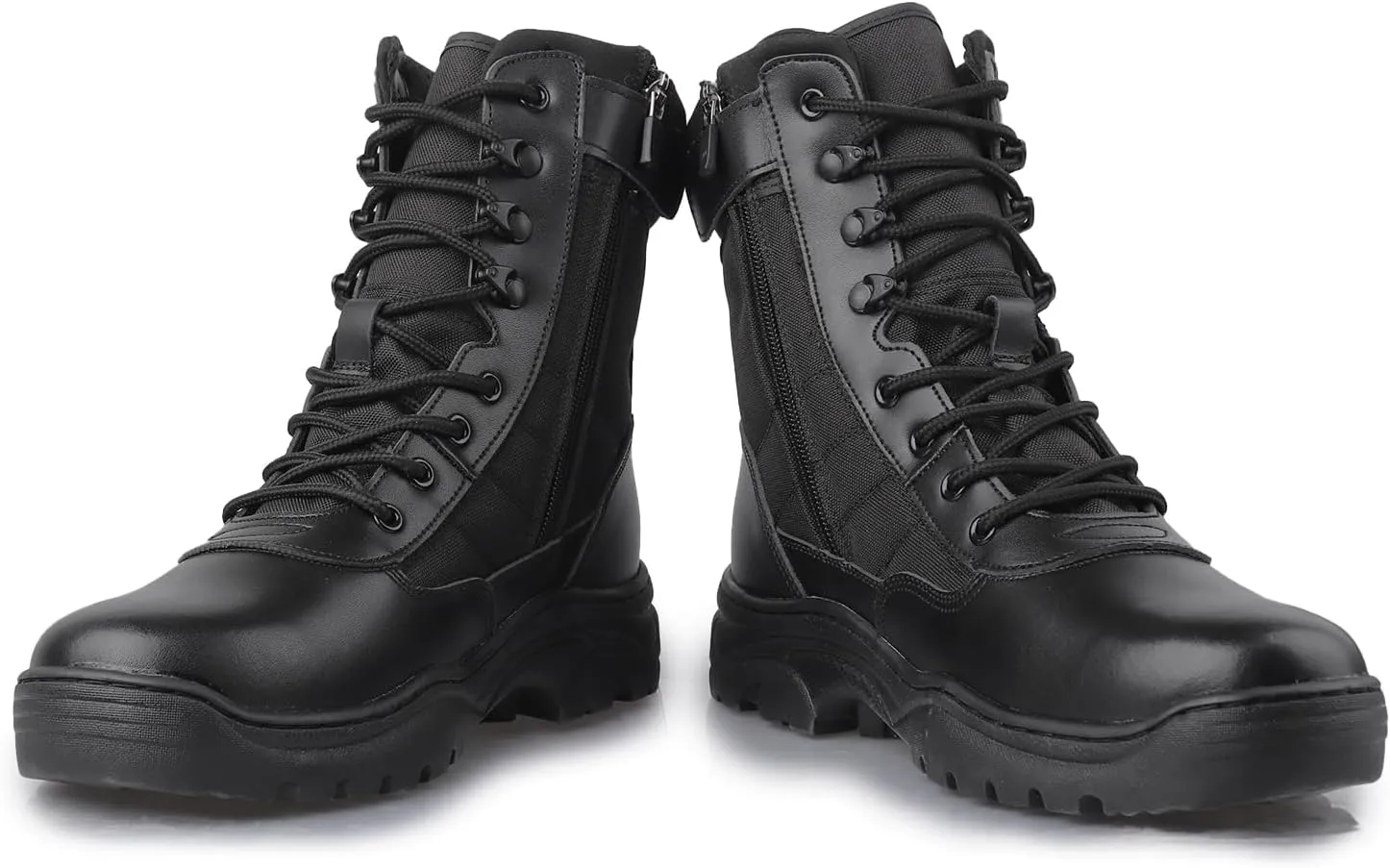 Military Tactical Combat Boots for Men Side Zipper Army Police Work Boots Anti-slip for Security Duty Desert