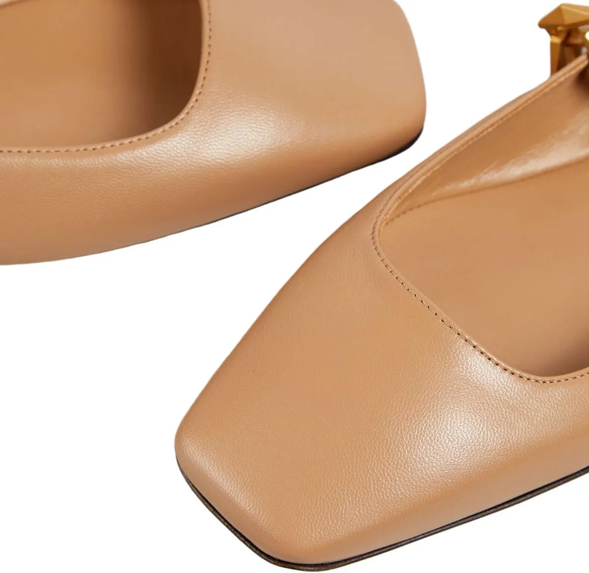 miss left Women Comfy Chain Strap Mary Janes Shoes Slip On Closed Square Toe Ballet Flats for Walking School Dressy Size 4-16 US