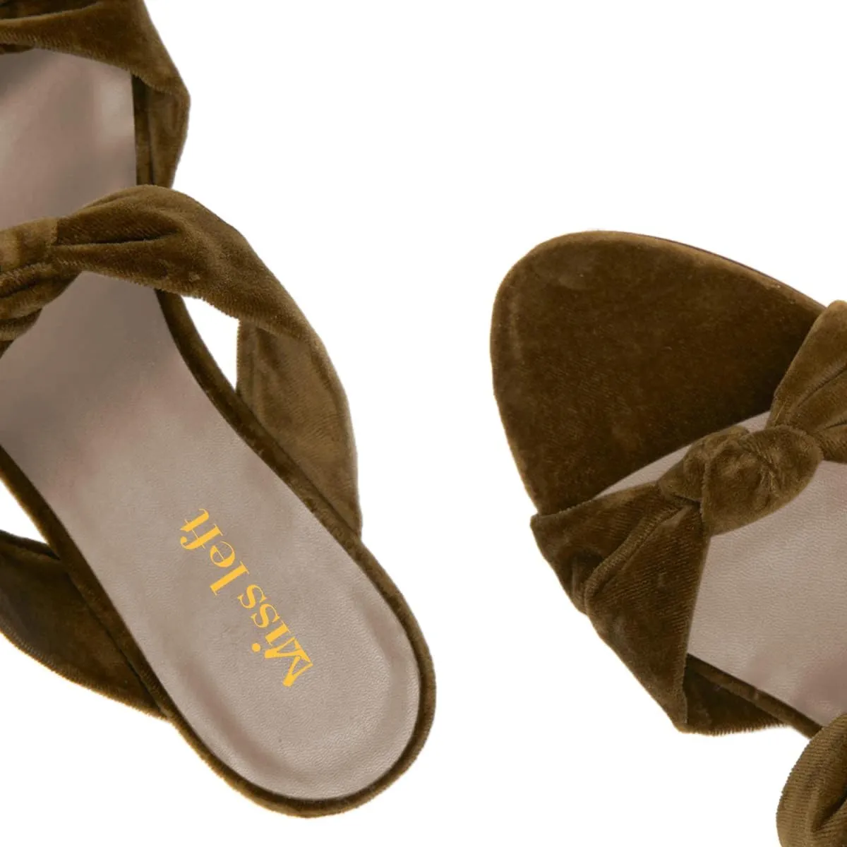 miss left Women Trendy Open Round Toe Two Knotted Straps Mules Comfortable Slip on Summer Casual Flat Sandals Size 4-16 US