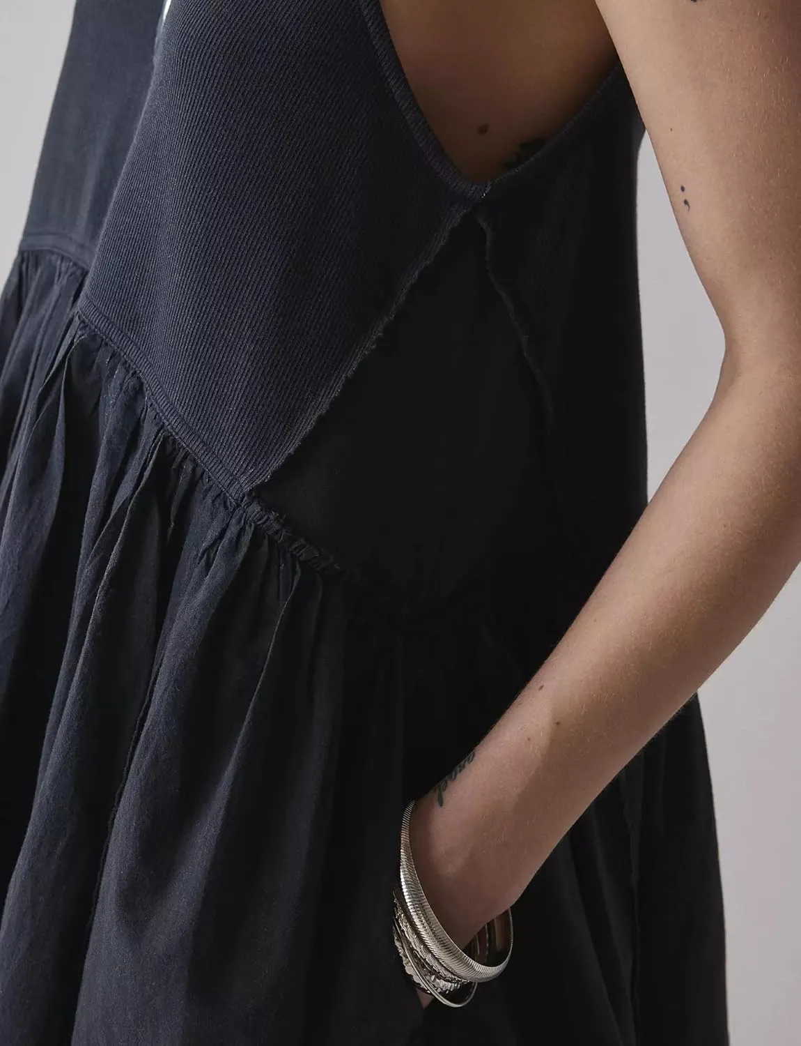 MISSACTIVER Women’s Sleeveless Drop Waist Tank Dress Summer Patchwork Backless Ribbed Knit A-Line Short Dresses Sundress