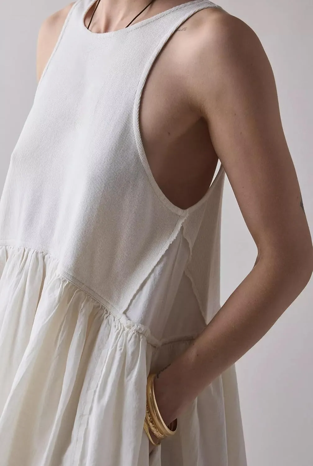 MISSACTIVER Women’s Sleeveless Drop Waist Tank Dress Summer Patchwork Backless Ribbed Knit A-Line Short Dresses Sundress