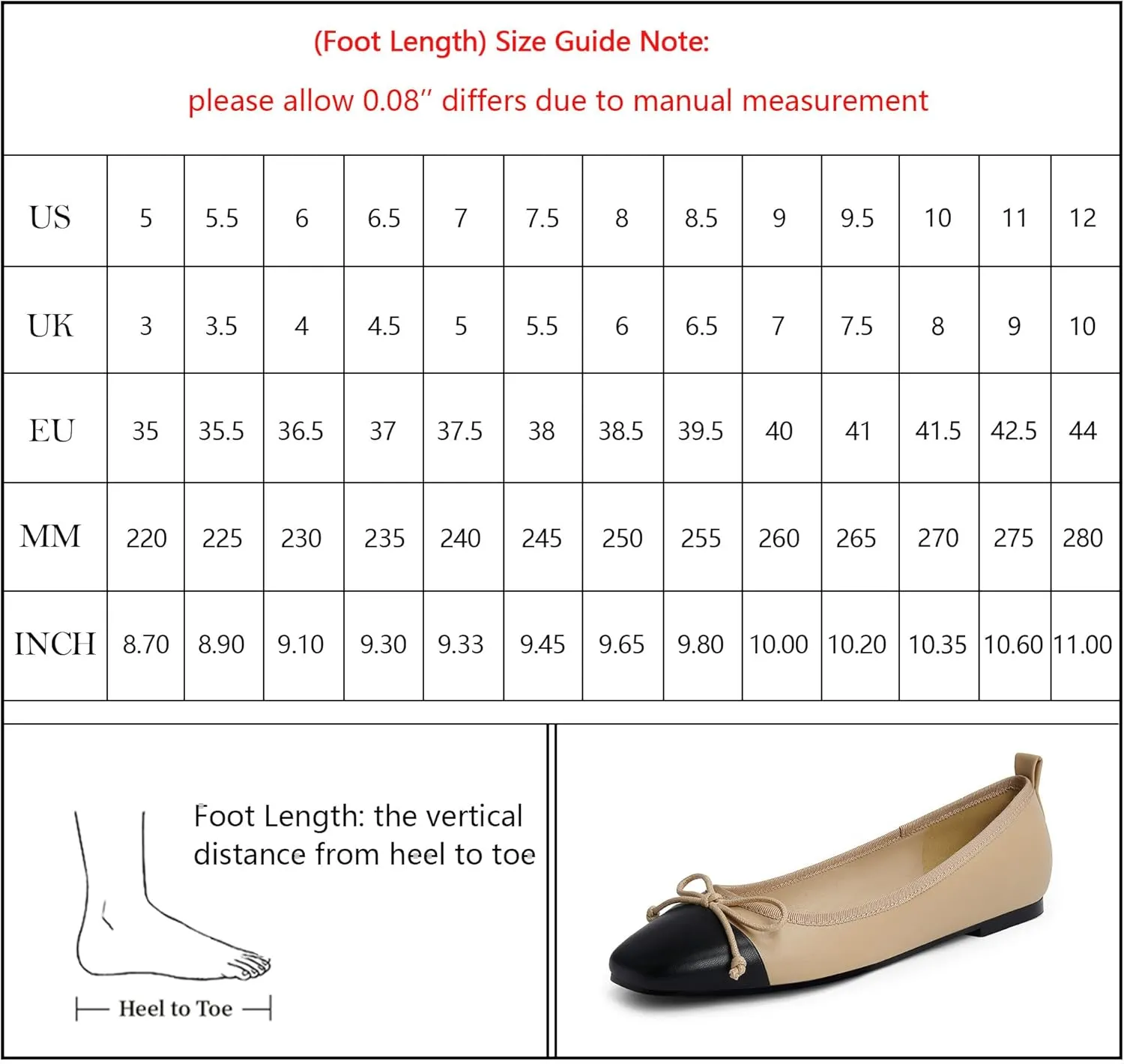 Modatope Ballet Flats with Bow Ballerina Closed Square Toe Slip on Bowknot Flats Shoes for Women Dressy