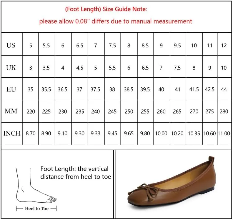 Modatope Flats for Women Dressy Ballet Ballerina Closed Square Toe Slip on Bowknot Flats Shoes