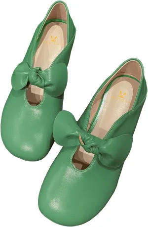 MOOMMO Women Comfortable Bow Flat Loafers Square Closed Toe Slip On Penny Loafers Cutout Flat Heel Dress Loafer Flats Bowknot Office Ladies Girls Casual Club Church Driving Flats Cute Summer 4-13 M US