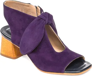MOOMMO Women Heeled Sandals with Bow Open Toe Low Chunky Block Heel Sandal Booties Cutout 2" Heels Backless Slingback Dress Shoes Peep Toe Back Zipper Suede Sandal Dressy Casual Summer Beach 4-13 M US