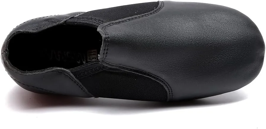 MSMAX Child Slip on Jazz Shoes Leather Dancing Performance Flats