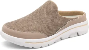 Mules for Women 2025 Slip On Mules & Clogs Light Open Back Shoes Comfort Walking Shoes Breathable Slippers Closed Toe Slides Mesh Air Cushion Orthopedic Diabetic Shoe with Arch-Support