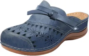Mules for Women Clogs with Arch Support Slip on Shoes Vintage Closed Toe Snadals Casual Summer Wedge Sandals