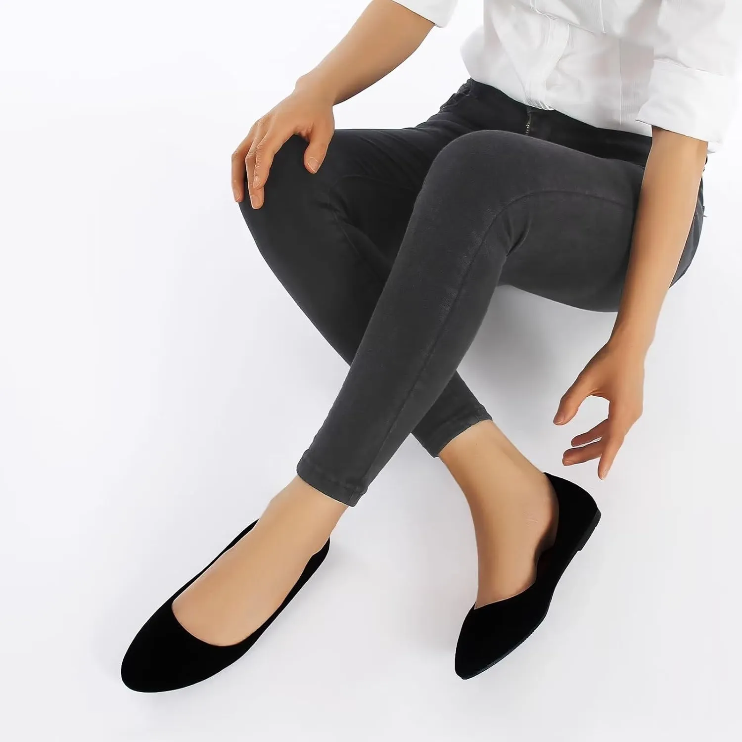 MUSSHOE Flats Shoes Women Pointed Toe Basic Womens Flats