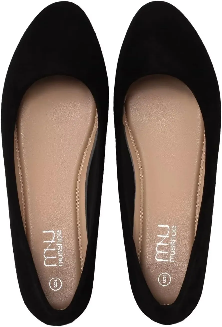 MUSSHOE Flats Shoes Women Pointed Toe Basic Womens Flats