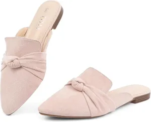 MUSSHOE Mules for Women Flats Comfortable Pointed Toe Slip on Women Mules Flats…