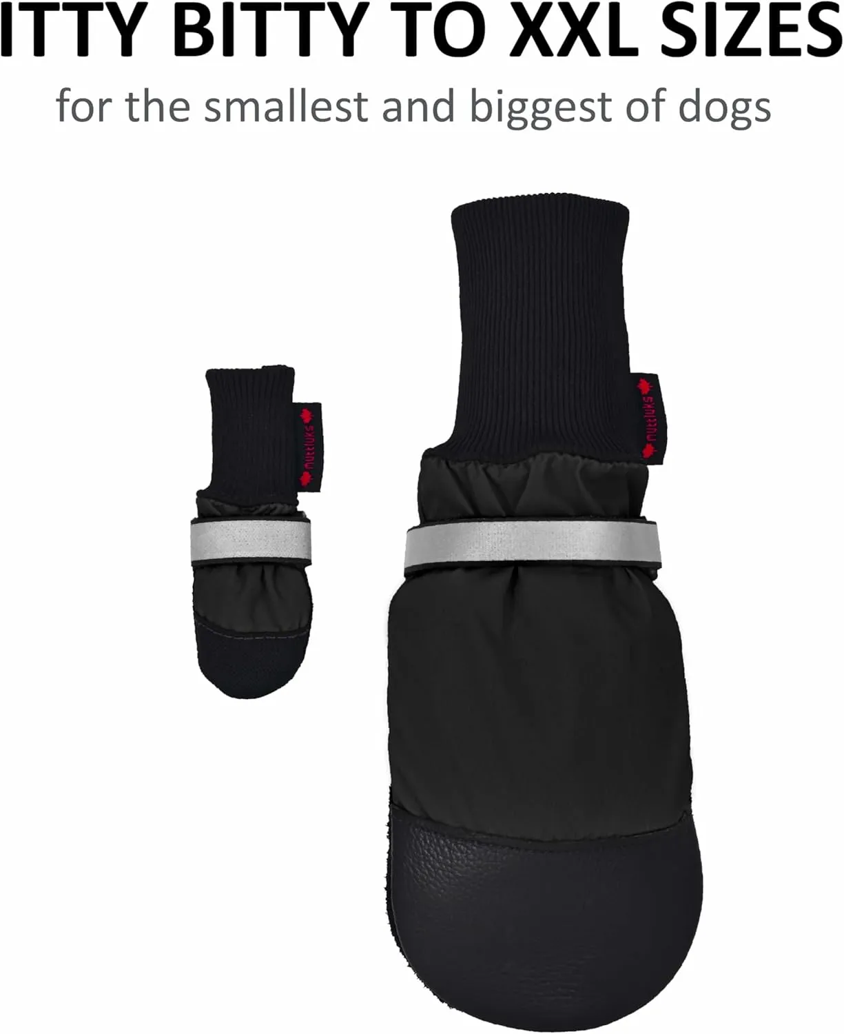Muttluks All Weather Boots, Black, Itty Bitty