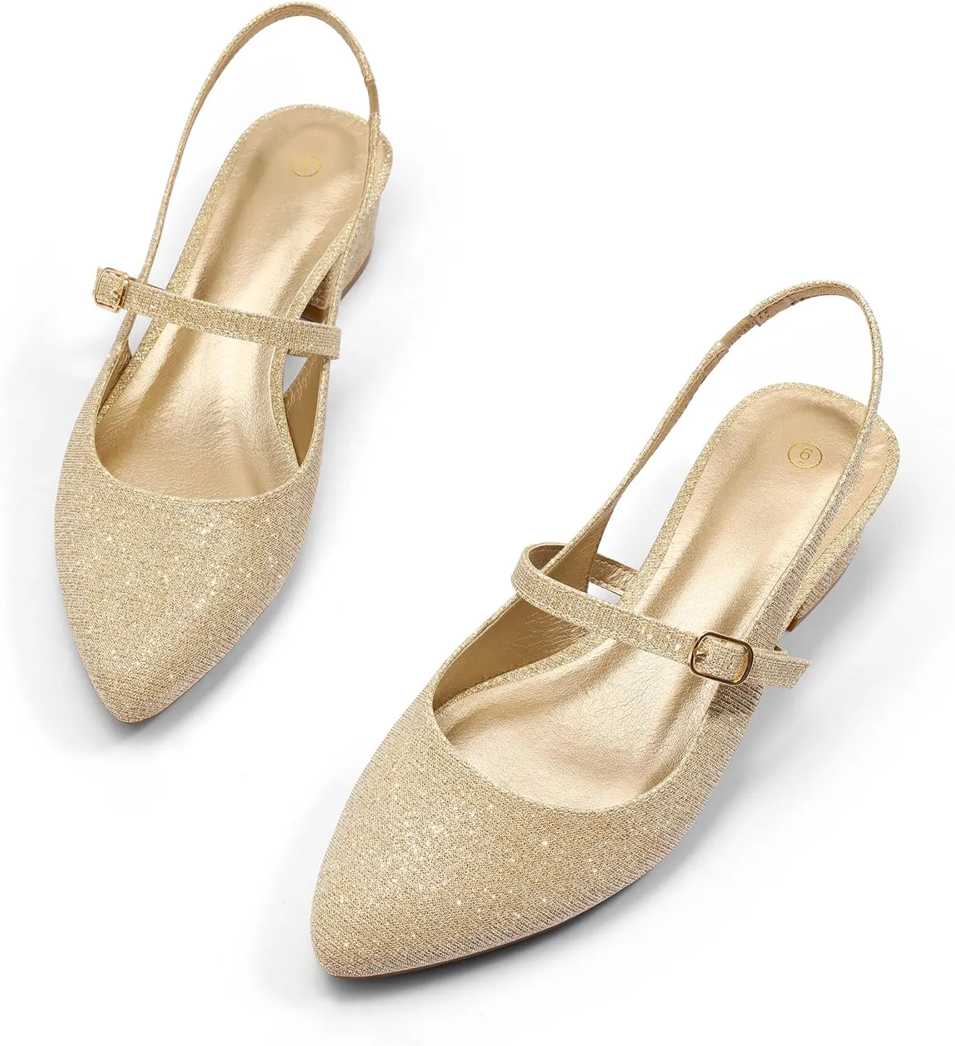 mysoft Women's Slingback Mary Jane Pumps Block Low Heel Adjustable Buckle Dress Shoes