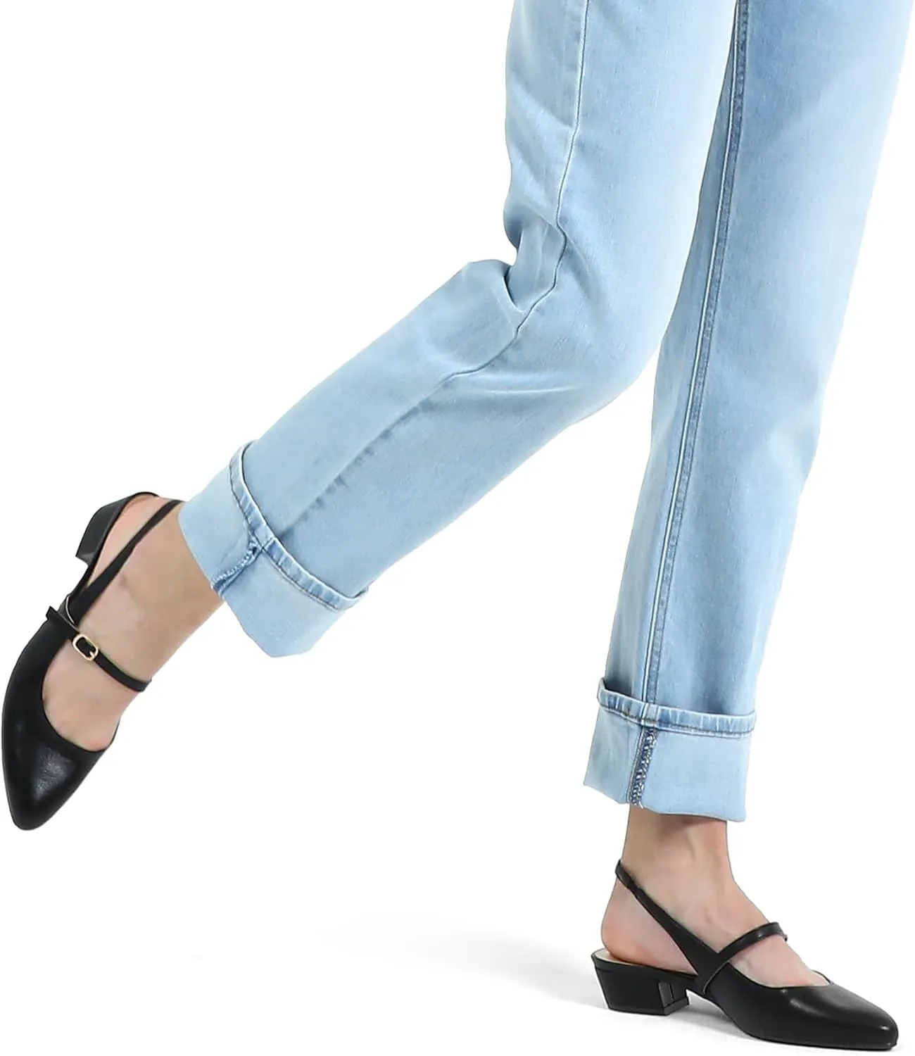 mysoft Women's Slingback Mary Jane Pumps Block Low Heel Adjustable Buckle Dress Shoes
