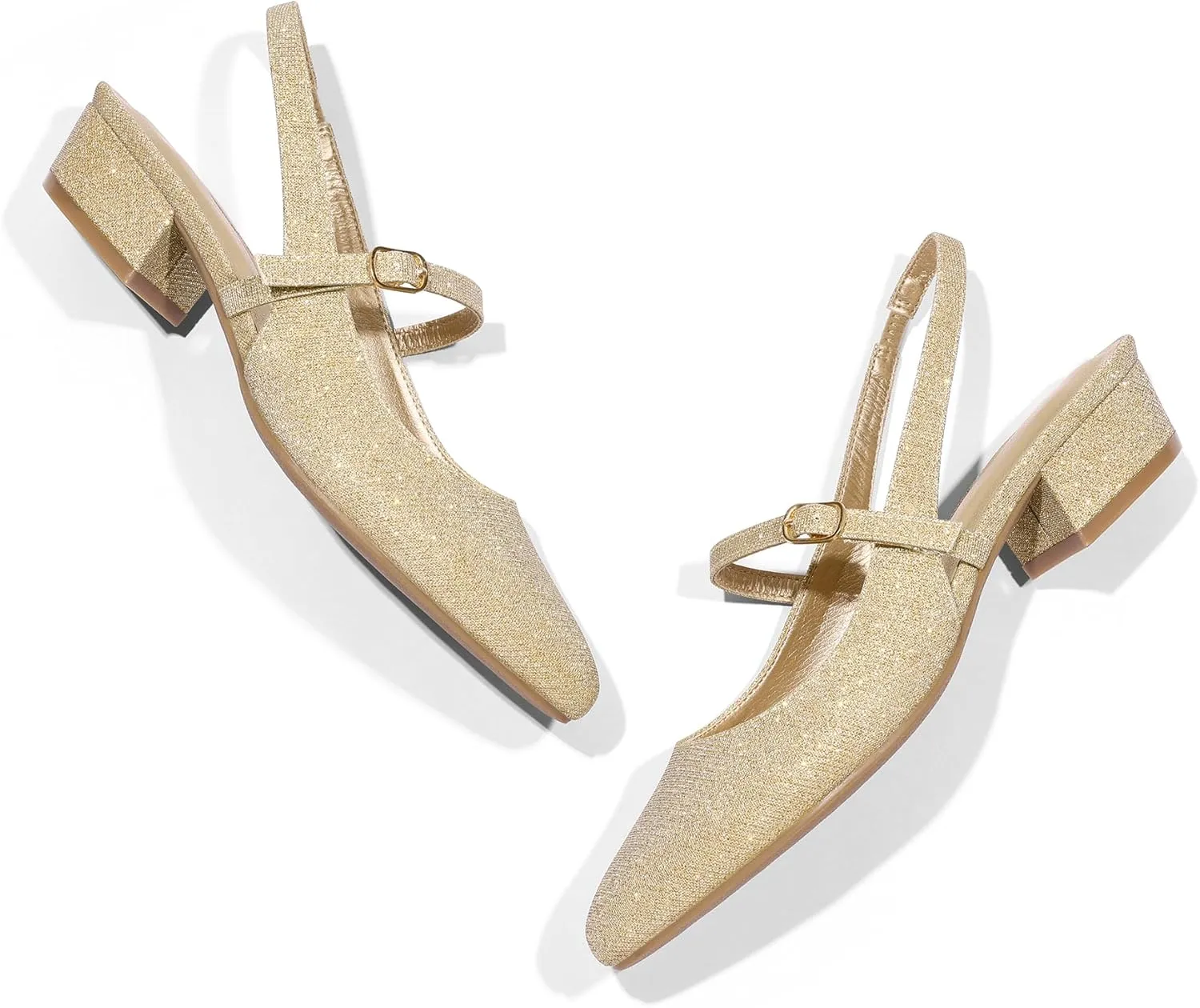 mysoft Women's Slingback Mary Jane Pumps Block Low Heel Adjustable Buckle Dress Shoes
