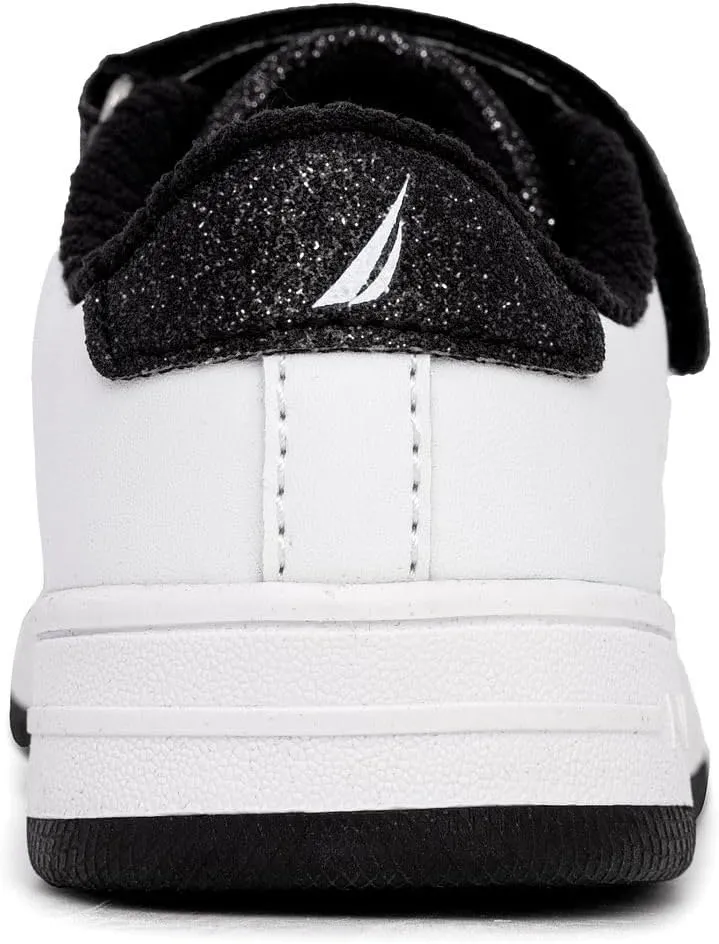 Nautica Kids Girls Sneakers with Adjustable Strap and Bungee Straps | Comfortable Casual Shoes (Toddler/Little Kid)