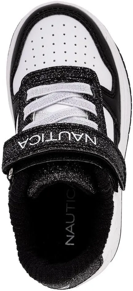 Nautica Kids Girls Sneakers with Adjustable Strap and Bungee Straps | Comfortable Casual Shoes (Toddler/Little Kid)