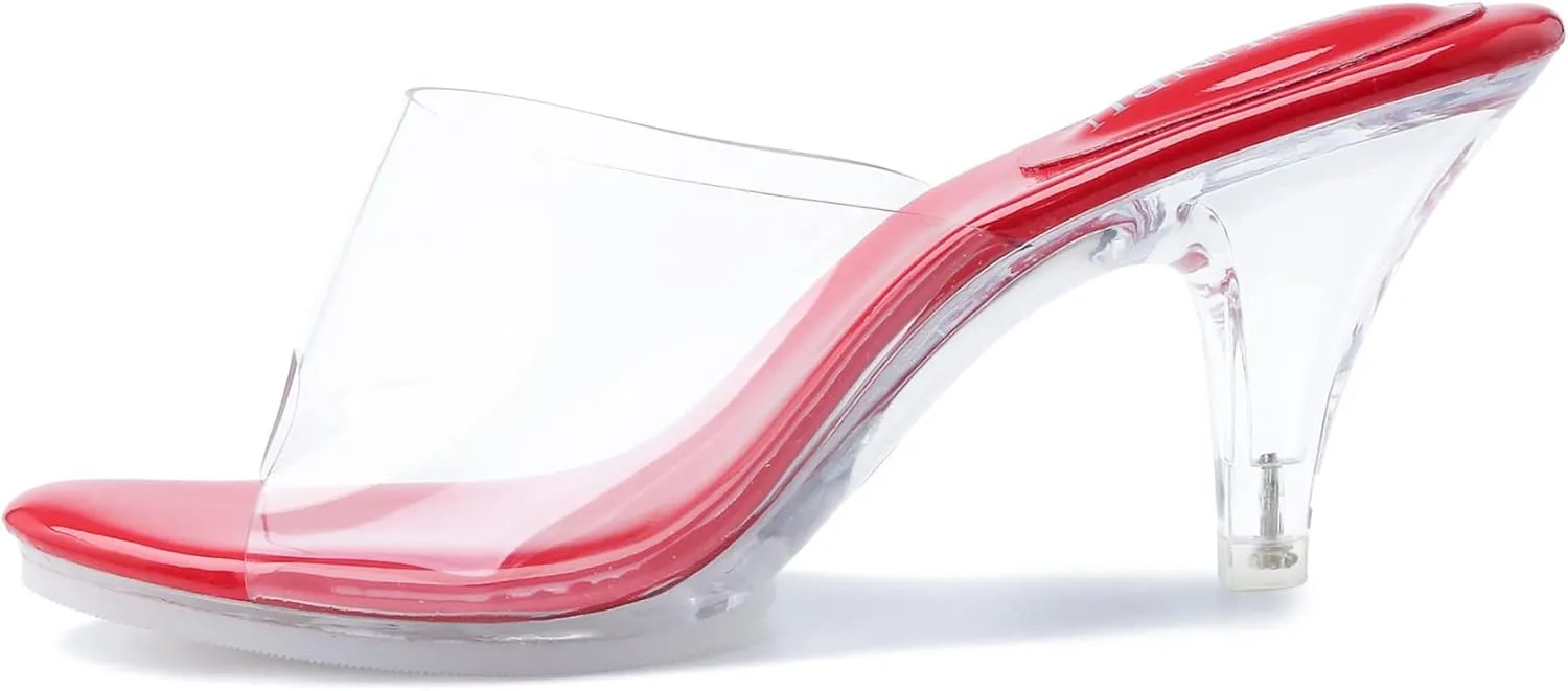 NBUUNBU Silver Clear Heels For Women Dress Shoes Transparent Strap Sexy Stilletos Heels Open Toe High Silver Heeled Sandals Pump Mules