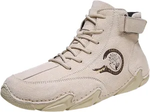 New Winter Men's Padded Leather Korean High Top Hook Loop Short Boots Sport Shoes Chaos Sneaker Men