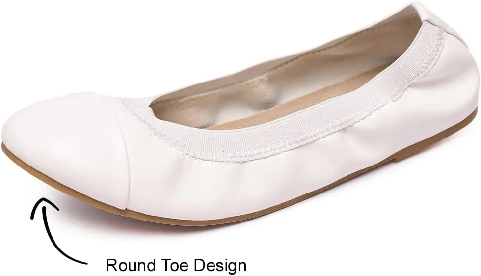 NITTI Women's Ballet Flats Classic Round Toe Flats Shoes Casual Comfort Slip On Soft Walking Shoes