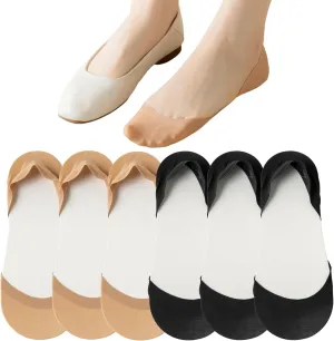 No Show Socks for Flats Heels Pumps Lofers Low Cut Non-Slip Invisible Liner Socks for Women by Flammi